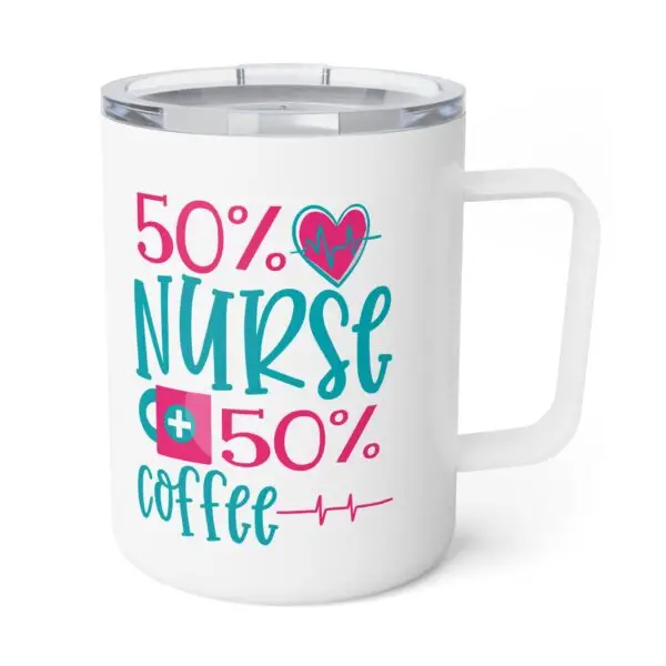 a white mug with a handle